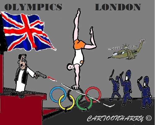 Cartoon: Olympics 2012 (medium) by cartoonharry tagged fear,olympics2012,terrorist,military,london,cartoon,cartoonist,cartoonharry,dutch,toonpool