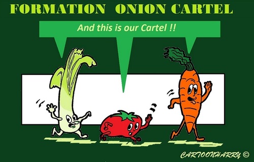 Cartoon: Onion Cartel (medium) by cartoonharry tagged consequences,cartel,formation,onion,cartoons,cartoonist,cartoonharry,dutch,toonpool
