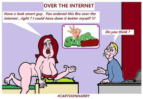 Cartoon: Over the Internet (medium) by cartoonharry tagged internet,cartoonharry