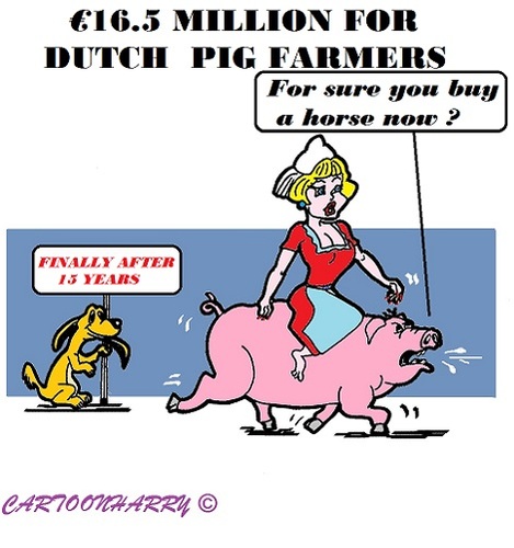 Cartoon: Pig Farmers (medium) by cartoonharry tagged pigfarmers,money,finally,toonpool