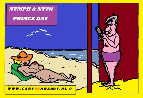 Cartoon: Prince Day (medium) by cartoonharry tagged nymph,nyth,princeday,beach,photo,cartoon,cartoonharry,cartoonist,dutch,toonpool