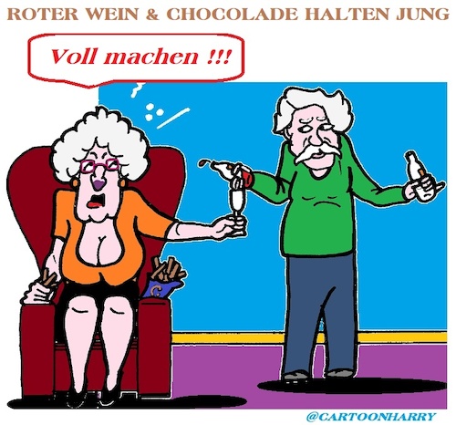 Cartoon: Roter Wein und (medium) by cartoonharry tagged rotwein,chocolade