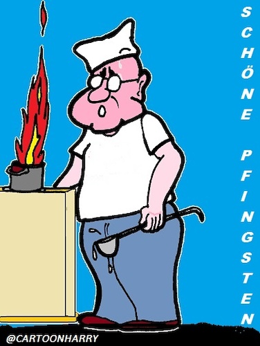 Cartoon: Schöne Pfingstertage (medium) by cartoonharry tagged pfingsten2017,hobbykoch