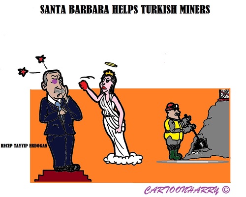 Cartoon: Smash Erdogan (medium) by cartoonharry tagged disaster,turkye,erdogan,smash,miners,santabarbara