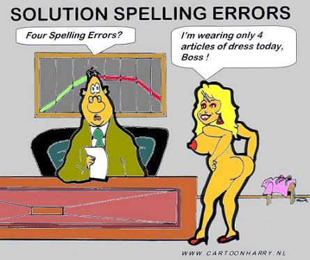 Cartoon: Solution (medium) by cartoonharry tagged naked,spelling,clothes,pieces,errors