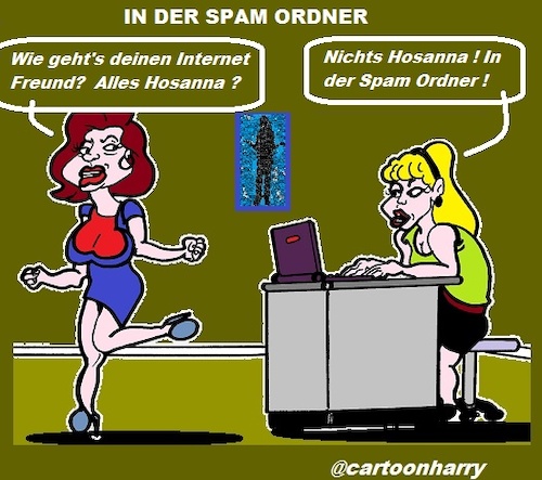 Cartoon: Spam Ordner (medium) by cartoonharry tagged spam,internet,facebook,ordner