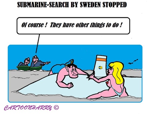 Cartoon: Submarines in Swedish Water (medium) by cartoonharry tagged sweden,russia,submarine