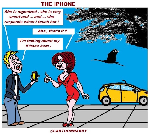 Cartoon: The iPhone (medium) by cartoonharry tagged cartoonharry,iphone