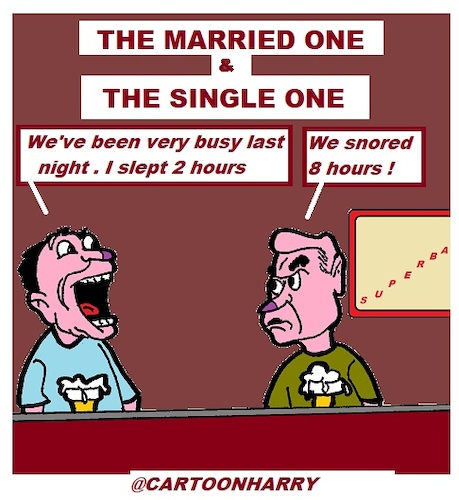 Cartoon: The Married One The Single One (medium) by cartoonharry tagged married,single,cartoonharry,the,one