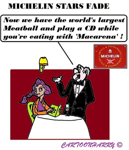 Cartoon: The Michelin Star (medium) by cartoonharry tagged restaurants,michelin,star,fade