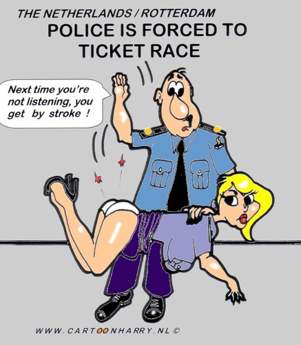 Cartoon: Ticket Race Force (medium) by cartoonharry tagged police,force,holland,cartoonharry