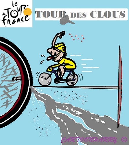 Cartoon: Tour des Clous (medium) by cartoonharry tagged tourdefrance,tourdesclous,france,cartoon,cartoonist,bike,cartoonharry,dutch,toonpool