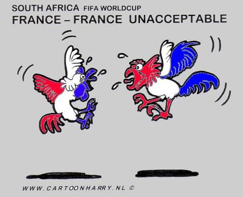 Cartoon: Unacceptable (medium) by cartoonharry tagged soccer,football,france,french,coq,fifa,cock,cartoonharry