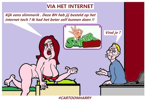 Cartoon: Via het Internet (medium) by cartoonharry tagged internet,cartoonharry