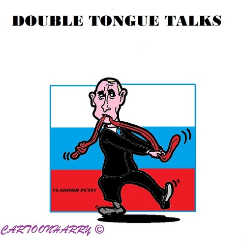 Cartoon: Vladimir Putin (medium) by cartoonharry tagged russia,putin,double,talks