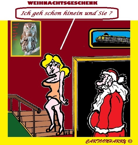 Cartoon: Weihnachtsgeschenk (medium) by cartoonharry tagged weihnachten,xmas,christmas,geschenk