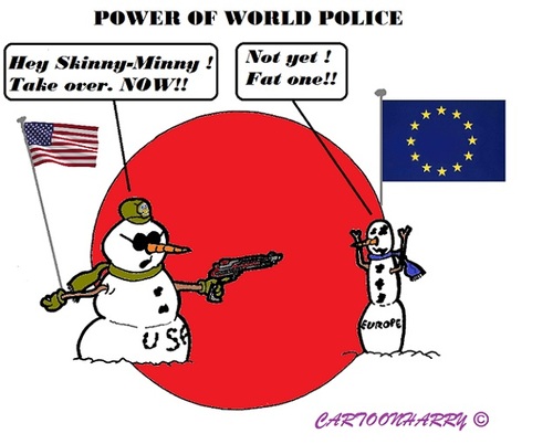Cartoon: World Police (medium) by cartoonharry tagged usa,europe,winter,police,world