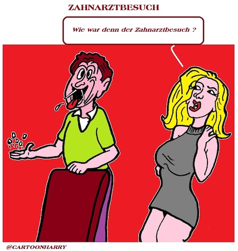 Cartoon: Zahnarzt Besuch (medium) by cartoonharry tagged zahnarzt,cartoonharry
