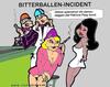 Cartoon: Bitterballen Incident (small) by cartoonharry tagged bitterbal,cartoonharry,helm,haar,patricia,paay,cartoon,meisjes