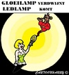 Cartoon: De LED lamp (small) by cartoonharry tagged gloeilamp,ledlamp,cartoon,girl,cartoonist,cartoonharry,dutch,toonpool