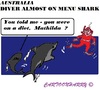 Cartoon: Diver to Sharks (small) by cartoonharry tagged australia,menu,sharks,divers,toonpool