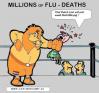 Cartoon: H1N1 - Deaths (small) by cartoonharry tagged flu lion dutch pig