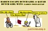 Cartoon: Harem Escape (small) by cartoonharry tagged qatar,sheik,harem,rape,dutch,girl,biker,tour,escape
