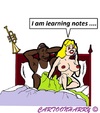 Cartoon: Learning Notes (small) by cartoonharry tagged notes bed trumpet sex cartoon cartoonist cartoonharry dutch toonpool
