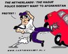 Cartoon: No Dutch Police (small) by cartoonharry tagged afghanistan,dutch,police,protest,cartoonharry