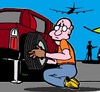 Cartoon: Pech (small) by cartoonharry tagged auto,reifen,kaputt