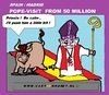 Cartoon: Pope Visits Spain (small) by cartoonharry tagged pope,visit,spain,50million,push,cartoon,cartoonist,cartoonharry,dutch,toonpool