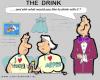 Cartoon: The Drink (small) by cartoonharry tagged pills,drink,man,woman,waiter