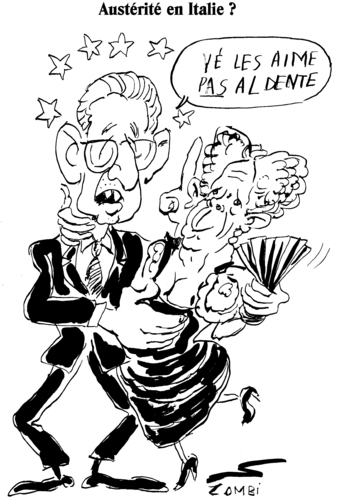 Cartoon: Italian Austerity (medium) by Zombi tagged mario,monti,italy,austerity,goldman,sachs