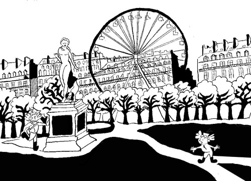 Cartoon: Paris Paris (medium) by Dekeyser tagged louvre,tuileries,landscape,paris,illustration,comic