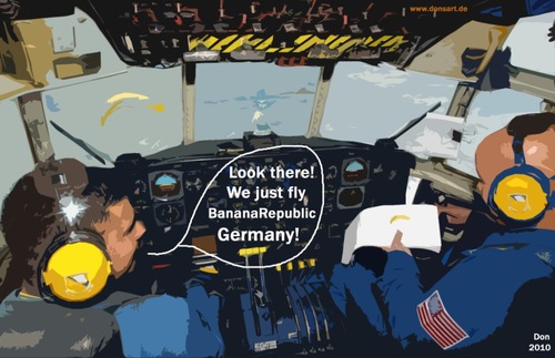 Cartoon: BananaRepublic (medium) by Vanessa tagged flight,airport,banane,germany,pilot,plane
