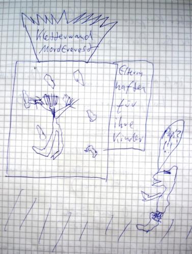 Cartoon: Eltern haften für ihre Kinder (medium) by Vanessa tagged kletterwand,kinder,papi,mord,everest,sport