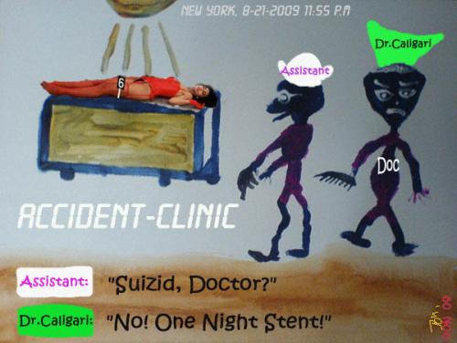 Cartoon: One Night Stent (medium) by Vanessa tagged accident,doctor,obduktion,sektion,unfall,krankenhaus,arzt,patient,clinic