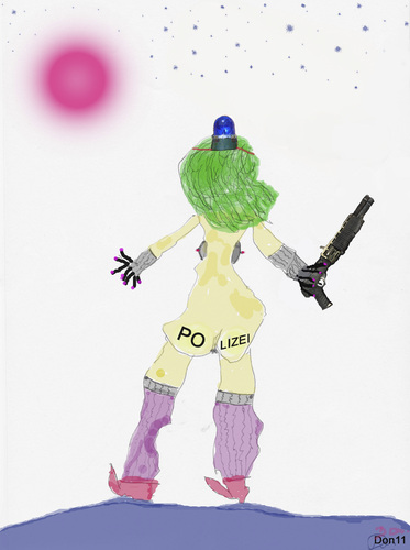 Cartoon: PO-LIZEI (medium) by Vanessa tagged polizei,keppler,email,weltall,planet,extraterrestrial