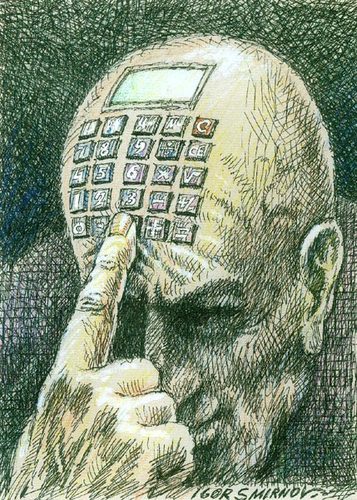 Cartoon: Calculator (medium) by igor smirnov tagged calculator