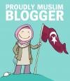 Cartoon: Proudly Muslima Blogger (small) by ademmm tagged muslim islam turkish arab palestine gaza