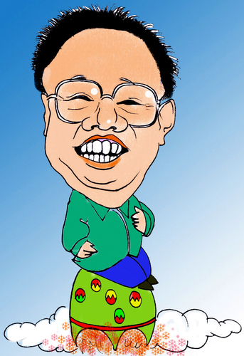 Cartoon: merry  christmas north korea (medium) by hualpen tagged kim,jong,il