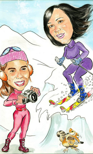 Cartoon: ski (medium) by hualpen tagged ski