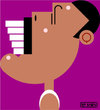 Cartoon: Freddie Mercury (small) by Hugh Jarse tagged music,mercury,queen,rock