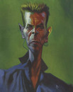 Cartoon: David Bowie (small) by David Pugliese tagged david bowie music caricature painting acrylic