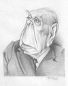Cartoon: Jorge Luis Borges (small) by David Pugliese tagged caricature borges argentina writer