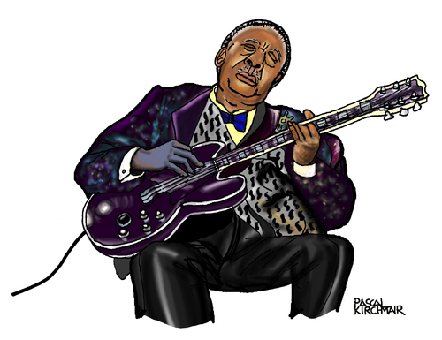 Cartoon: B. B. King (medium) by Pascal Kirchmair tagged king,beale,street,blues,boy,guitarist,caricature,cartoon,karikatur,portrait,king,beale,street,blues,boy,guitarist,caricature,cartoon,karikatur,portrait