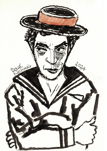 Cartoon: Buster Keaton (medium) by Pascal Kirchmair tagged buster,keaton,actor,schauspieler,comedian,comedien,acteur,komiker,stummfilm,author,autor,autore,auteur,filmmaker,artist,art,hollywood,parasite,screenwriter,illustration,drawing,zeichnung,pascal,kirchmair,cartoon,caricature,karikatur,ilustracion,dibujo,desenho,ink,disegno,ilustracao,illustrazione,illustratie,dessin,de,presse,du,jour,of,the,day,tekening,teckning,cartum,vineta,comica,vignetta,caricatura,portrait,porträt,portret,retrato,ritratto,melone,tramp,slapstick,komödie,icon,porkpie,hat,hut,arte,kunst,artwork,pork,pie,buster,keaton,actor,schauspieler,comedian,comedien,acteur,komiker,stummfilm,author,autor,autore,auteur,filmmaker,artist,art,hollywood,parasite,screenwriter,illustration,drawing,zeichnung,pascal,kirchmair,cartoon,caricature,karikatur,ilustracion,dibujo,desenho,ink,disegno,ilustracao,illustrazione,illustratie,dessin,de,presse,du,jour,of,the,day,tekening,teckning,cartum,vineta,comica,vignetta,caricatura,portrait,porträt,portret,retrato,ritratto,melone,tramp,slapstick,komödie,icon,porkpie,hat,hut,arte,kunst,artwork,pork,pie