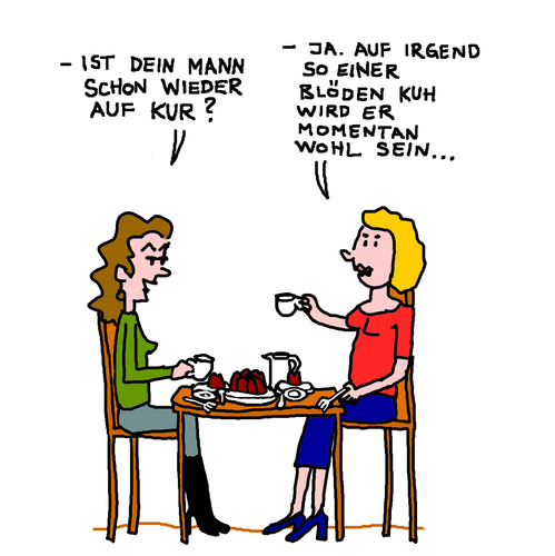 Cartoon: Der Kurschatten (medium) by Pascal Kirchmair tagged kurschatten