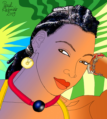 Cartoon: Fatoumata Diawara (medium) by Pascal Kirchmair tagged fatoumata,diawara,illustration,drawing,zeichnung,pascal,kirchmair,cartoon,caricature,karikatur,ilustracion,dibujo,desenho,ink,disegno,ilustracao,illustrazione,illustratie,dessin,de,presse,du,jour,art,of,the,day,tekening,teckning,cartum,vineta,comica,vignetta,caricatura,portrait,retrato,ritratto,portret,kunst,singer,songwriter,music,musician,musik,musikerin,mali,ivory,coast,cote,ivoire,elfenbeinküste,porträt,exotic,exotisch,exotik,exotique,exotica,exotico,esotico,esotica,fatoumata,diawara,illustration,drawing,zeichnung,pascal,kirchmair,cartoon,caricature,karikatur,ilustracion,dibujo,desenho,ink,disegno,ilustracao,illustrazione,illustratie,dessin,de,presse,du,jour,art,of,the,day,tekening,teckning,cartum,vineta,comica,vignetta,caricatura,portrait,retrato,ritratto,portret,kunst,singer,songwriter,music,musician,musik,musikerin,mali,ivory,coast,cote,ivoire,elfenbeinküste,porträt,exotic,exotisch,exotik,exotique,exotica,exotico,esotico,esotica