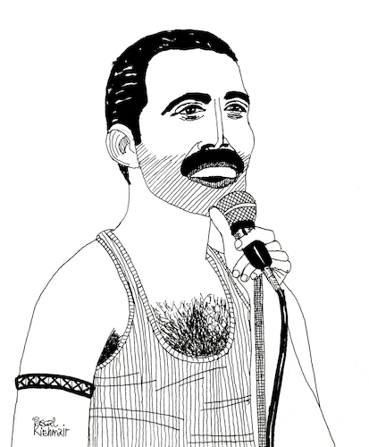 Cartoon: Freddie Mercury (medium) by Pascal Kirchmair tagged sansibar,zanzibar,bohemian,rhapsody,freddie,mercury,queen,rock,roll,star,hall,of,fame,musik,musiker,musician,music,singer,songwriter,composer,illustration,drawing,zeichnung,pascal,kirchmair,cartoon,caricature,karikatur,ilustracion,dibujo,desenho,ink,disegno,ilustracao,illustrazione,illustratie,dessin,de,presse,du,jour,art,the,day,tekening,teckning,cartum,vineta,comica,vignetta,caricatura,portrait,portret,retrato,ritratto,porträt,tusche,tuschezeichnung,frontman,lead,gay,pride,schwul,sansibar,zanzibar,bohemian,rhapsody,freddie,mercury,queen,rock,roll,star,hall,of,fame,musik,musiker,musician,music,singer,songwriter,composer,illustration,drawing,zeichnung,pascal,kirchmair,cartoon,caricature,karikatur,ilustracion,dibujo,desenho,ink,disegno,ilustracao,illustrazione,illustratie,dessin,de,presse,du,jour,art,the,day,tekening,teckning,cartum,vineta,comica,vignetta,caricatura,portrait,portret,retrato,ritratto,porträt,tusche,tuschezeichnung,frontman,lead,gay,pride,schwul